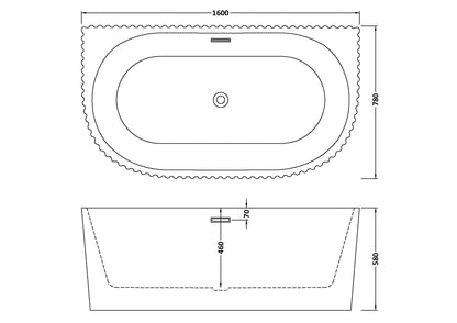 Interval Back to Wall Freestanding Bath by Nuie