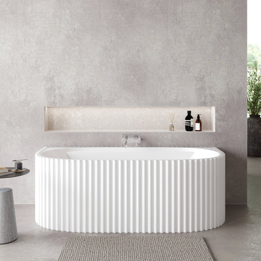 Interval Back to Wall Freestanding Bath by Nuie