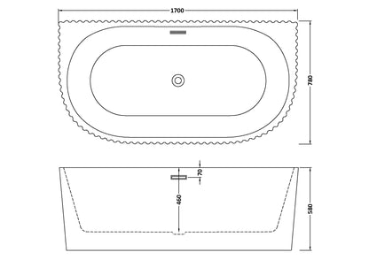 Interval Back to Wall Freestanding Bath by Nuie