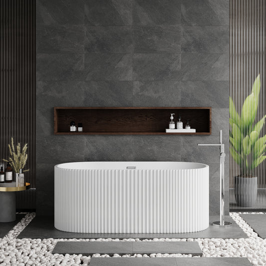 Fluted Oval Freestanding Bath by Nuie