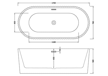 Fluted Oval Freestanding Bath by Nuie