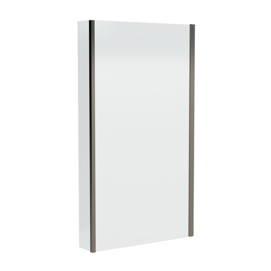 Synergy Square Fixed Bath Screen with Fixed Return - 6mm - Brushed Pewter