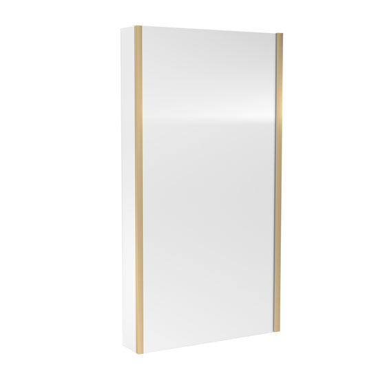 Synergy Square Bath Screen With Fixed Return - Brushed Brass
