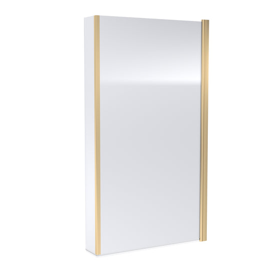 Synergy Square Fixed Bath Screen with Fixed Return - 6mm - Brushed Brass