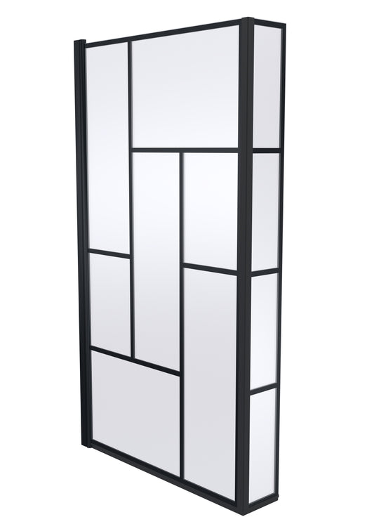 Synergy Abstract Bath Screen - Matt Black