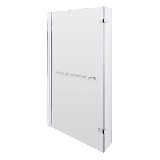 L-Shape Fix Bath Screen with Rail and Hinged Return