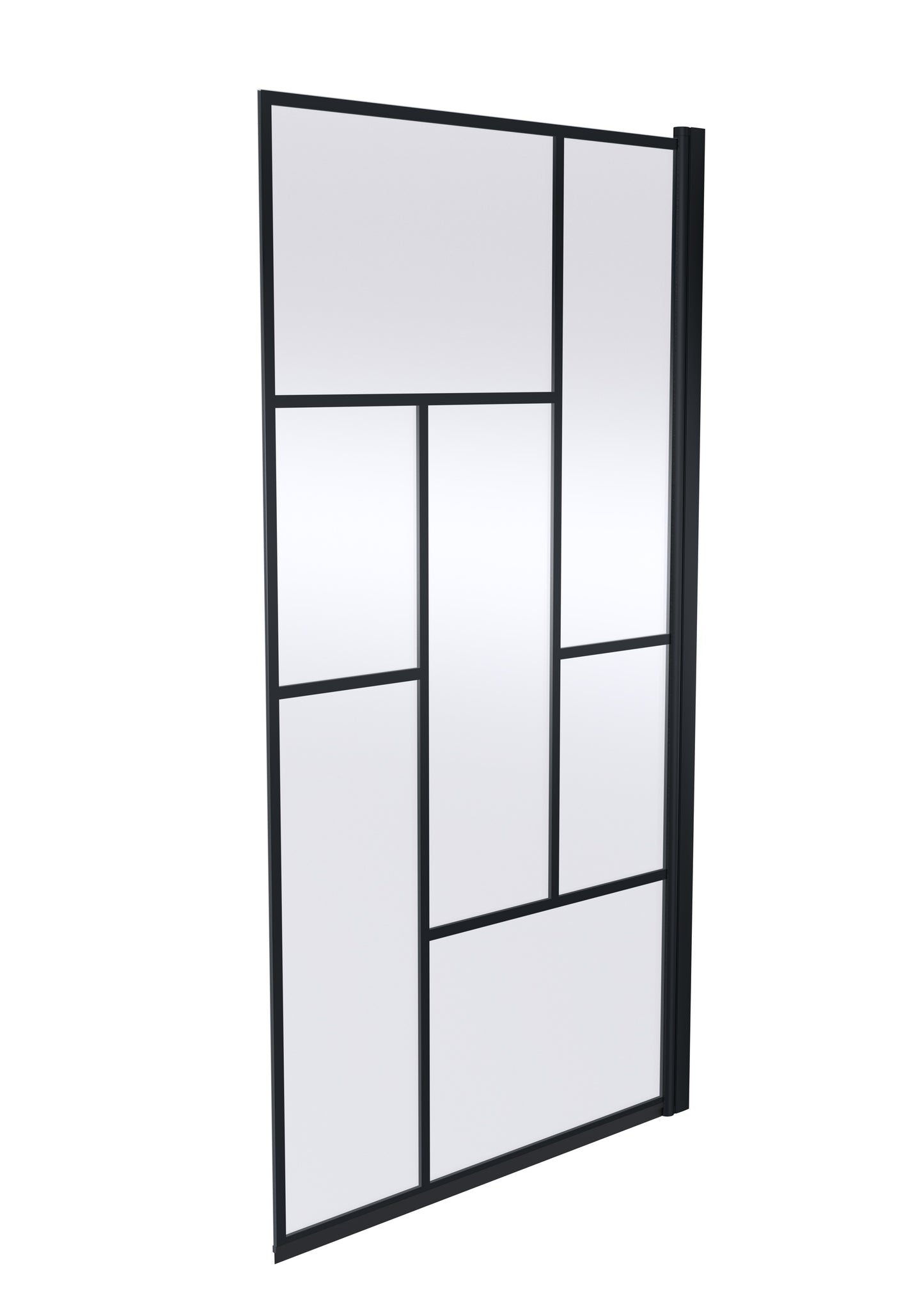 Synergy Abstract Bath Screen - Matt Black