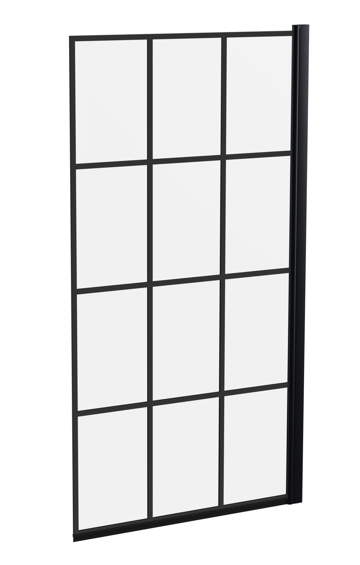 Synergy Square Black Framed Bath Screen - Matt Black