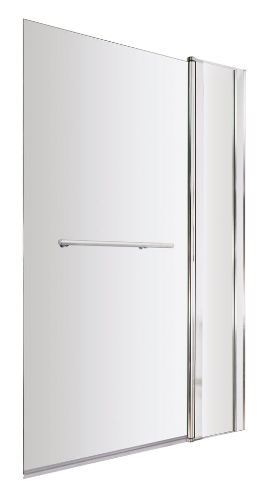 Synergy Square Bath Screen With Fixed Panel & Rail - Chrome