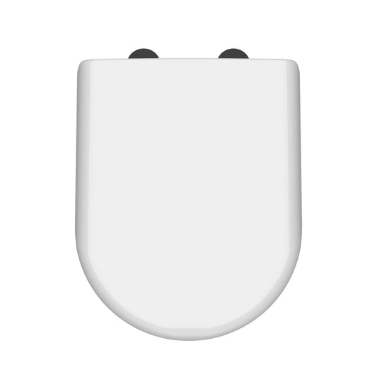 Nuie D Shape Gloss White Toilet Seat With Soft Close Quick Release