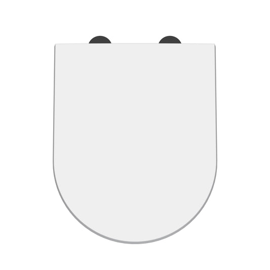 Hudson Reed D Shape 450mm x 370mm Gloss White Soft Close Toilet Seat Quick Release