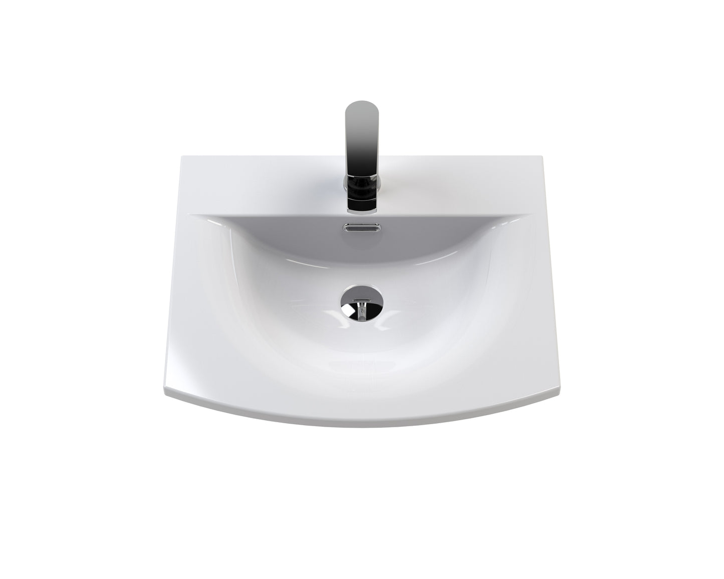 Synergy Omerg 500mm Curved Basin- 1 Tap Hole - White
