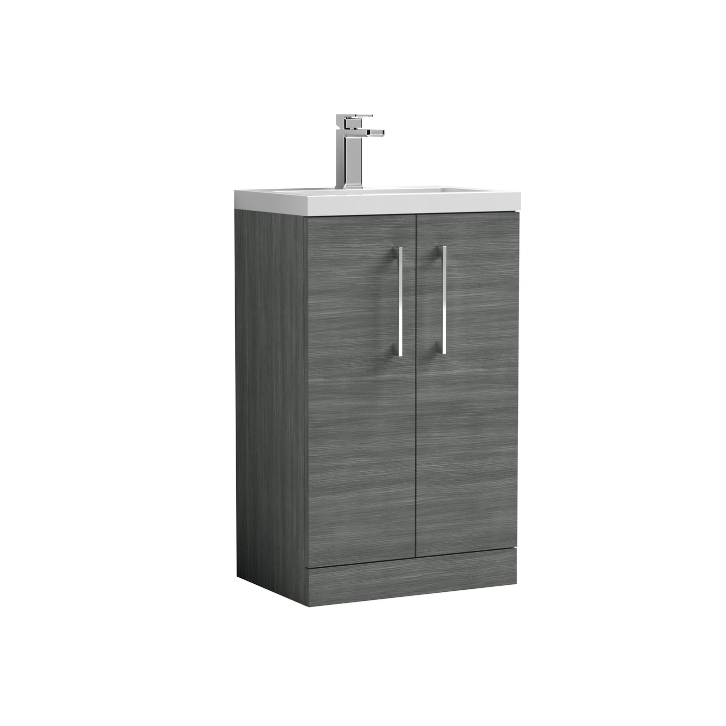 Arno 500mm Floor Standing 2 Door Compact Unit with Polymarble Basin by Nuie