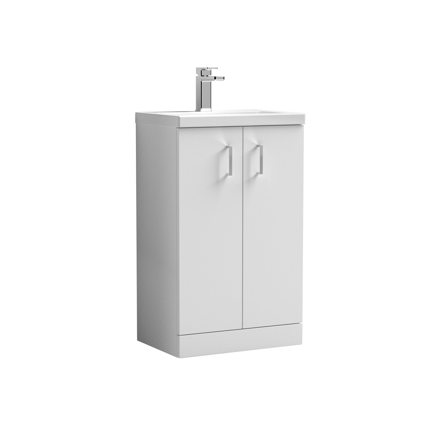 Arno 500mm Floor Standing 2-Door Compact Unit with Ceramic Basin by Nuie
