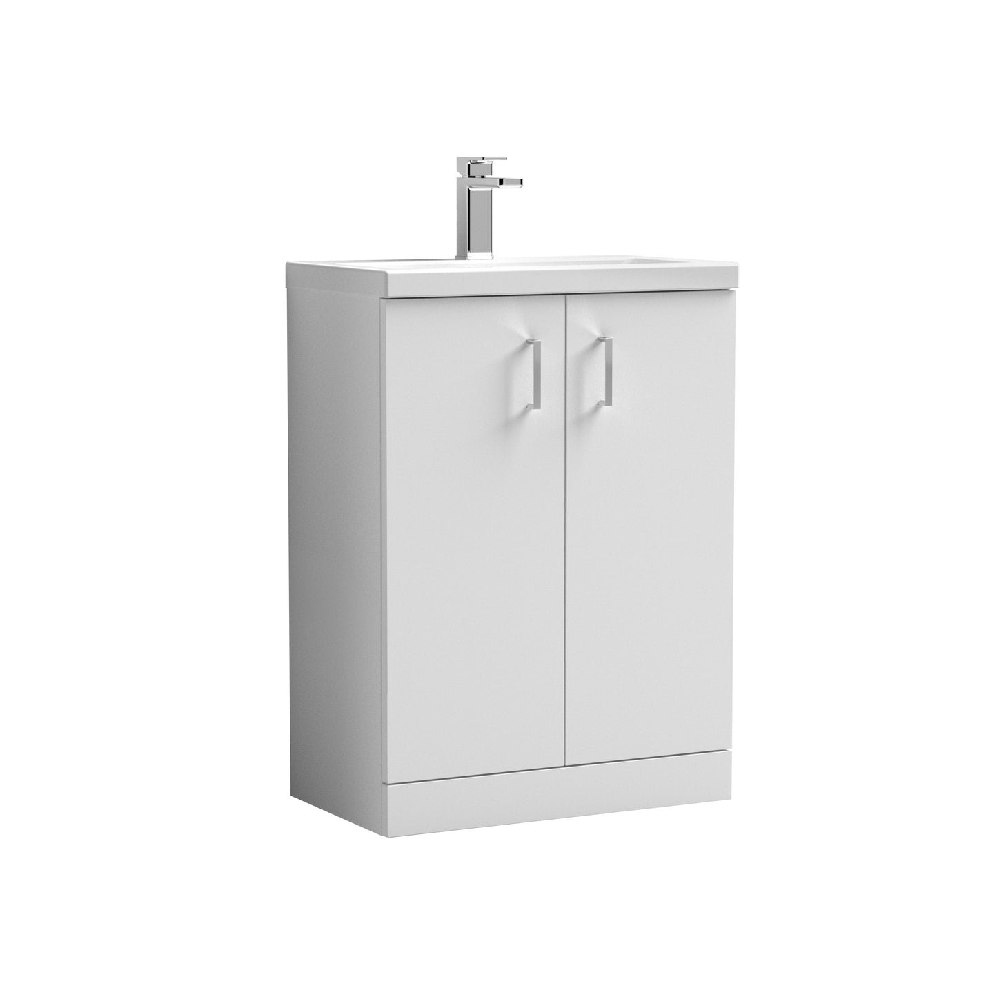 Arno 600mm Floor Standing 2-Door Compact Unit with Ceramic Basin by Nuie