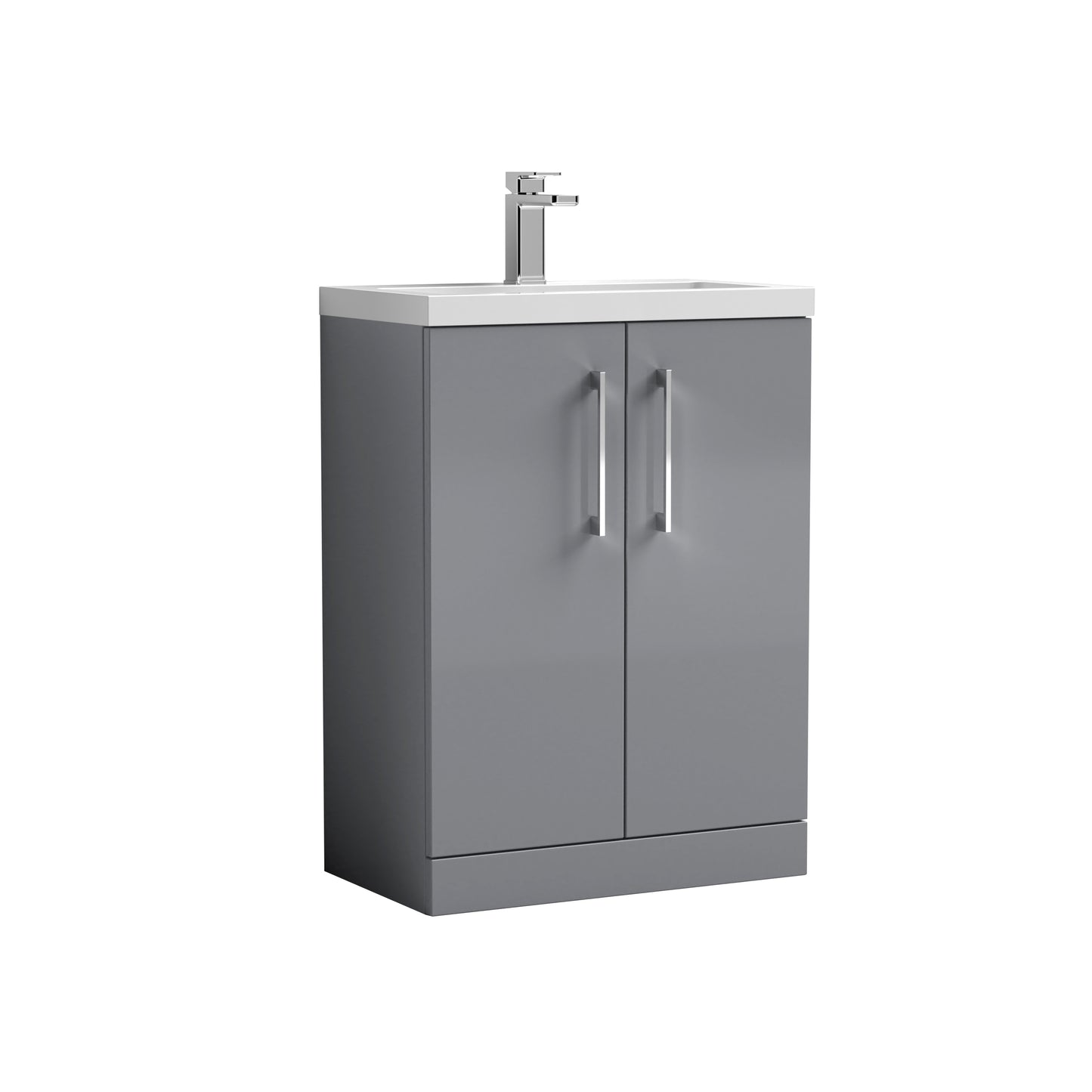 Arno 600mm 2-Door Floor Standing Compact Unit with Polymarble Basin by Nuie