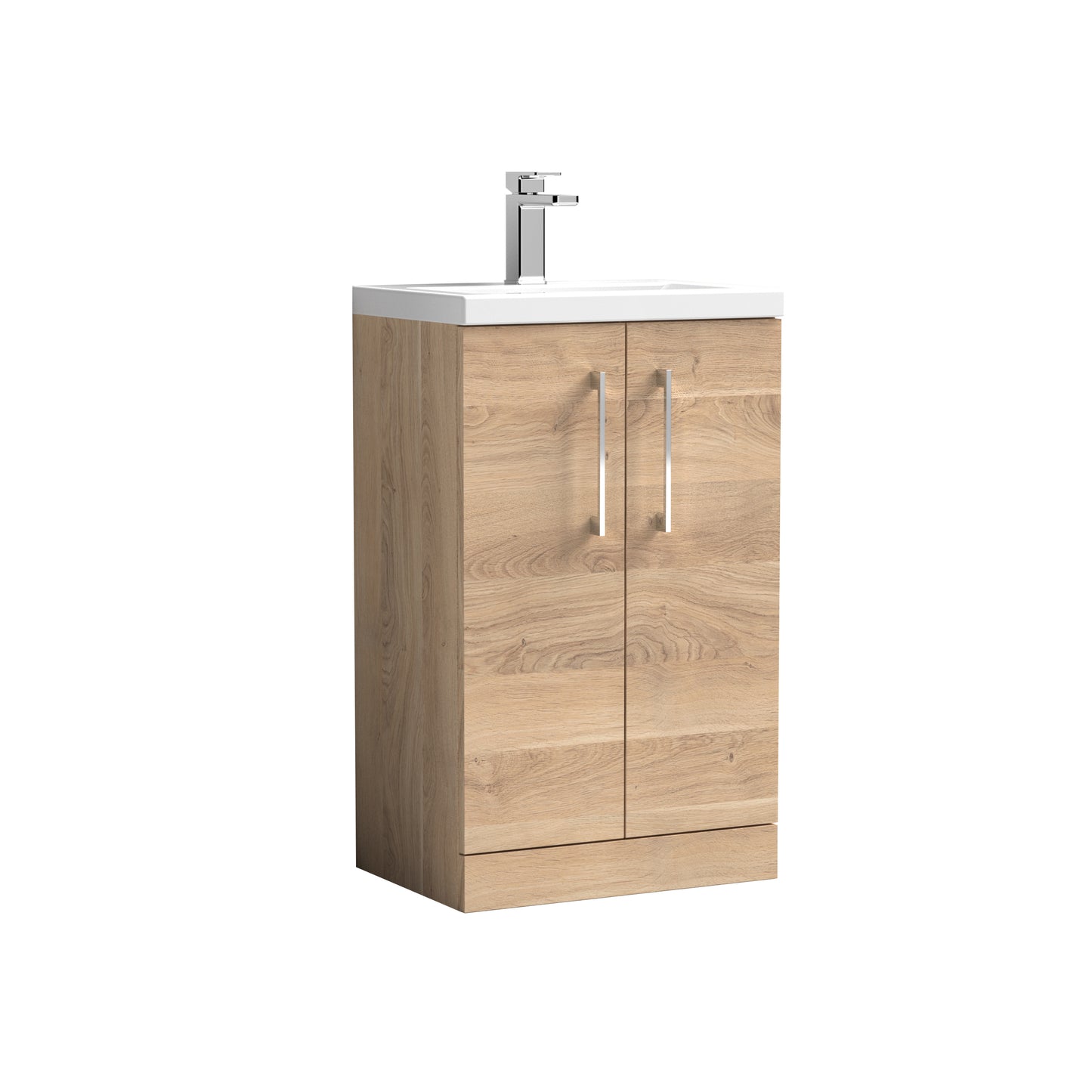 Arno 500mm Floor Standing 2-Door Compact Unit with Ceramic Basin by Nuie