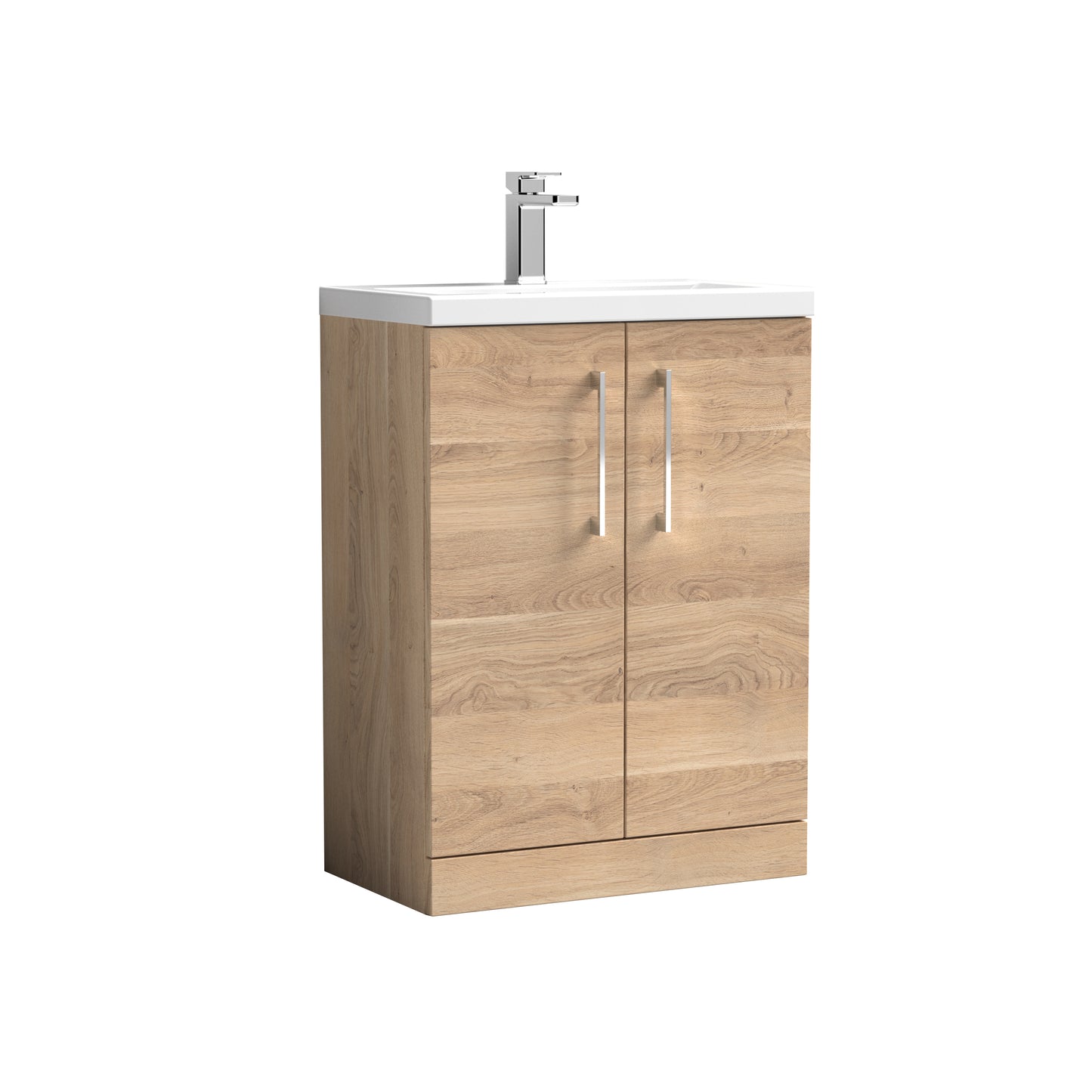Arno 600mm 2-Door Floor Standing Compact Unit with Polymarble Basin by Nuie