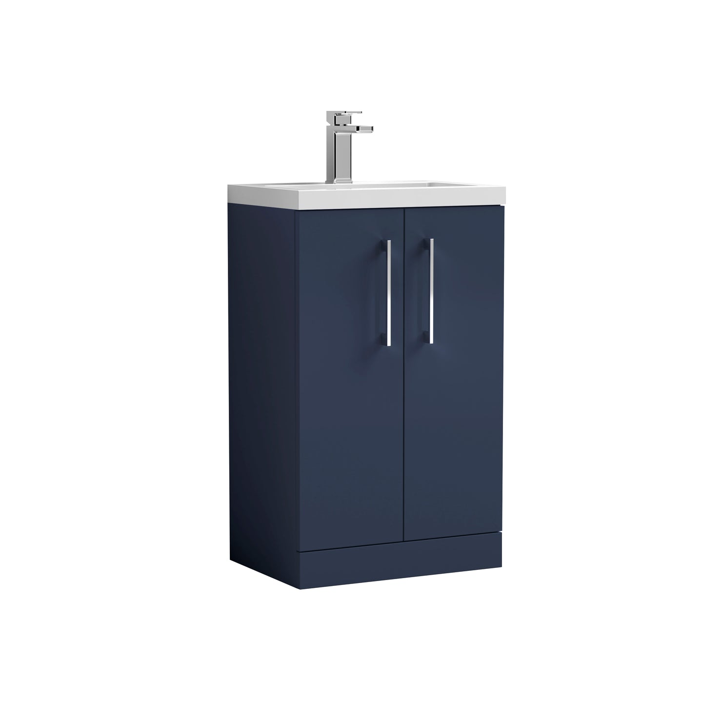 Arno 500mm Floor Standing 2 Door Compact Unit with Polymarble Basin by Nuie