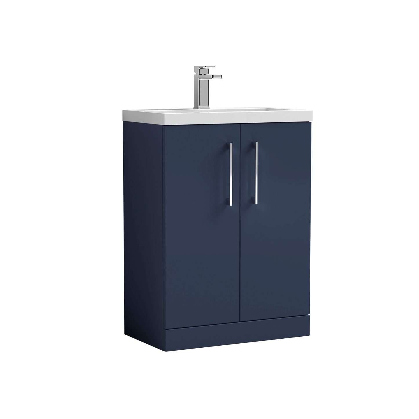 Arno 600mm Floor Standing 2-Door Compact Unit with Ceramic Basin by Nuie