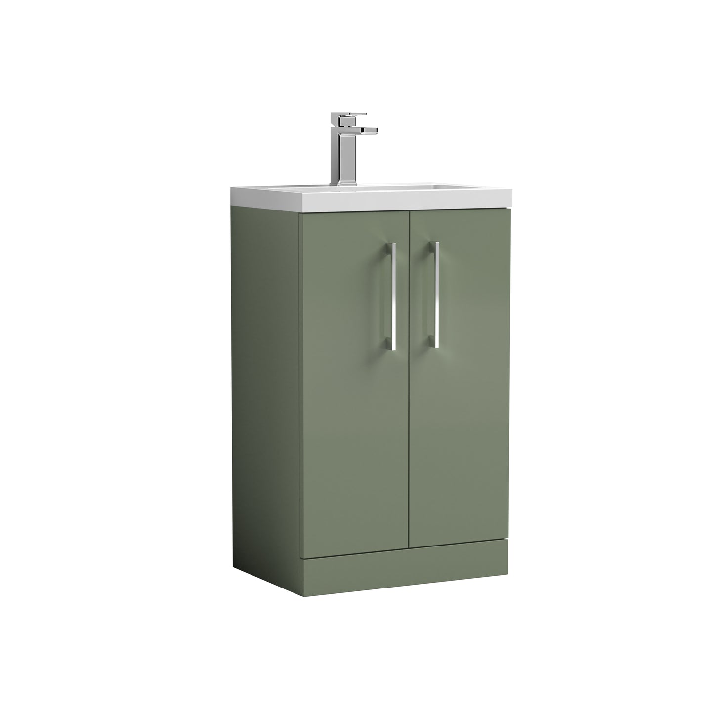 Arno 500mm Floor Standing 2 Door Compact Unit with Polymarble Basin by Nuie