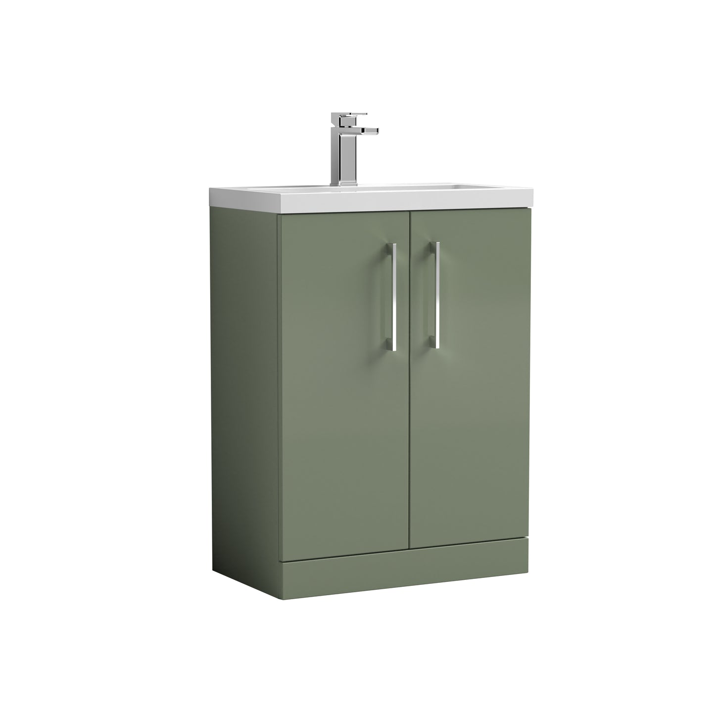 Arno 600mm 2-Door Floor Standing Compact Unit with Polymarble Basin by Nuie
