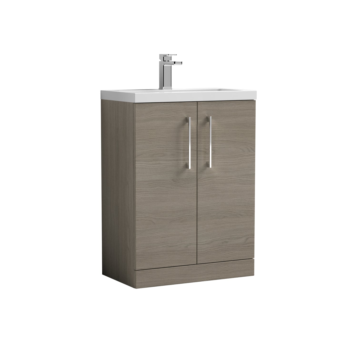 Arno 600mm Floor Standing 2-Door Compact Unit with Ceramic Basin by Nuie