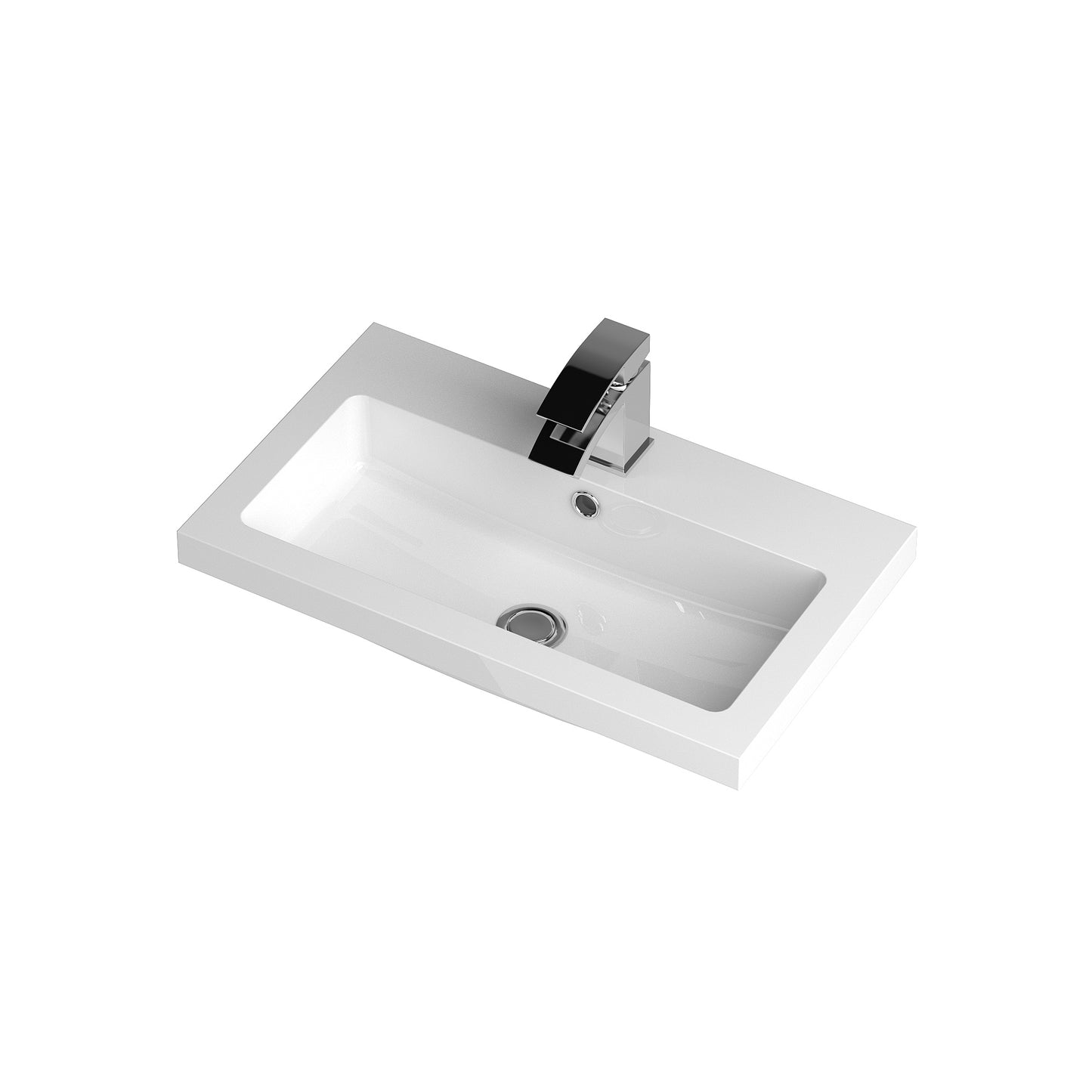 Arno Compact 600mm Polymarble Basin 1 Tap Hole
