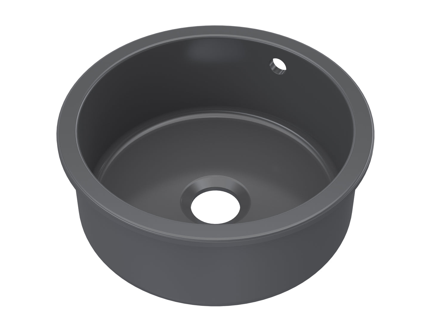 Inset Round Single Bowl with Overflow & Central Waste 460mm x 191mm