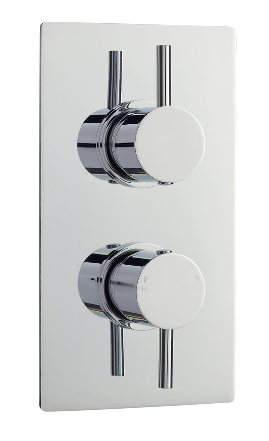 Round Showers Twin Thermostatic Shower Valve With Diverter