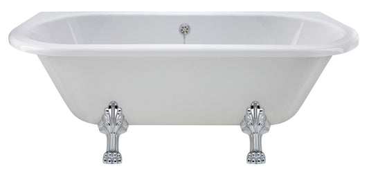 Back to Wall Double Ended Freestanding Bath - Pride Leg Set 1700mm