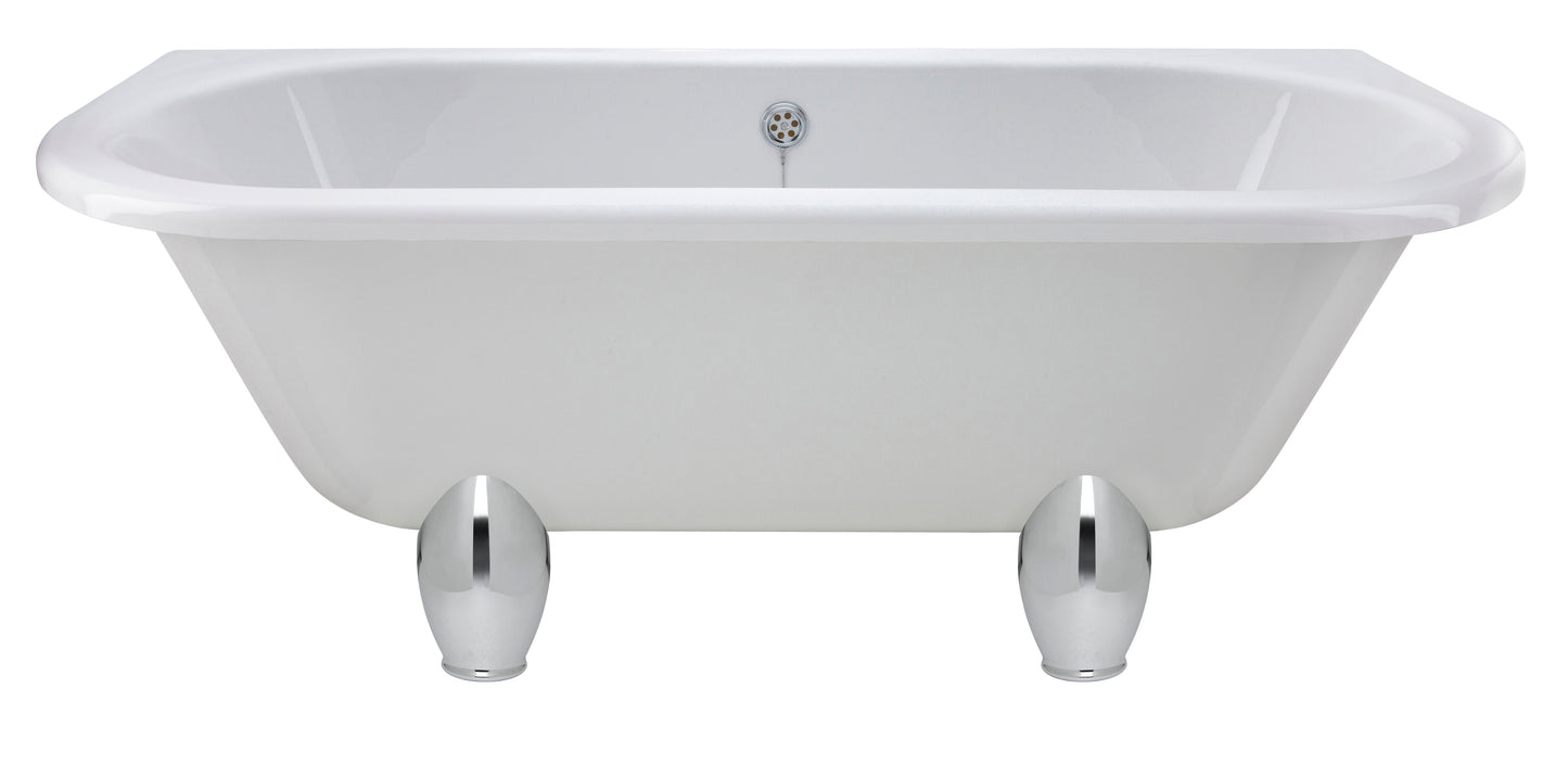Hudson Reed Kenton 1700mm x 750mm Freestanding Roll Top Bath Including Waste, Overflow & Leg Set
