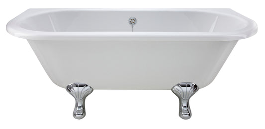 Hudson Reed Kenton 1700mm x 750mm Back to Wall Roll Top Freestanding Bath With Leg Set