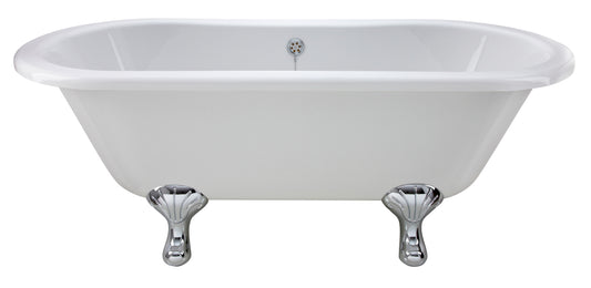 Hudson Reed Kingsbury 1500mm Double Ended Freestanding Roll Top Bath With Leg Set