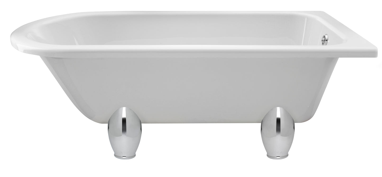 Hudson Reed Winterburn 1700mm Roll Top Freestanding Shower Bath Including Leg Set, Including Overflow
