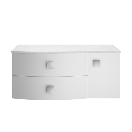 Hudson Reed Sarenna 1000mm Moon White Wall Hung Vanity Unit With White Marble Top