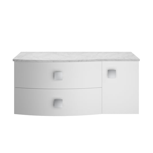 Hudson Reed Sarenna 1000mm Left Hand Wall Hung Vanity Unit With Grey Marble Top
