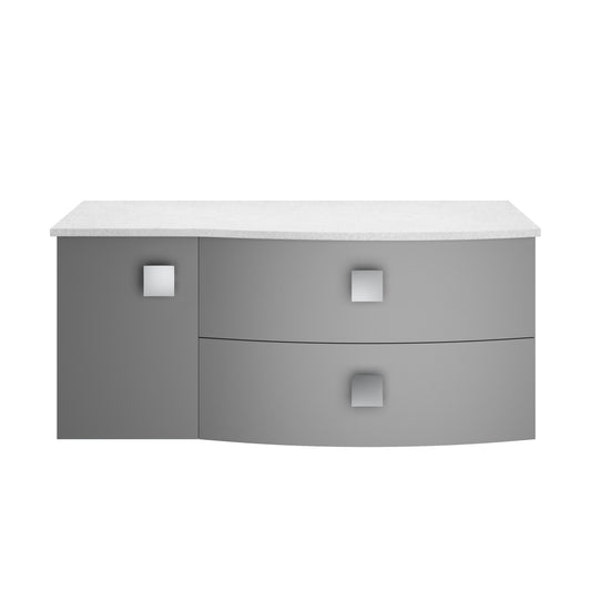 Hudson Reed Sarenna 1000mm Wall Hung Right Hand 2 Drawer 1 Door Vanity Unit With White Marble Top
