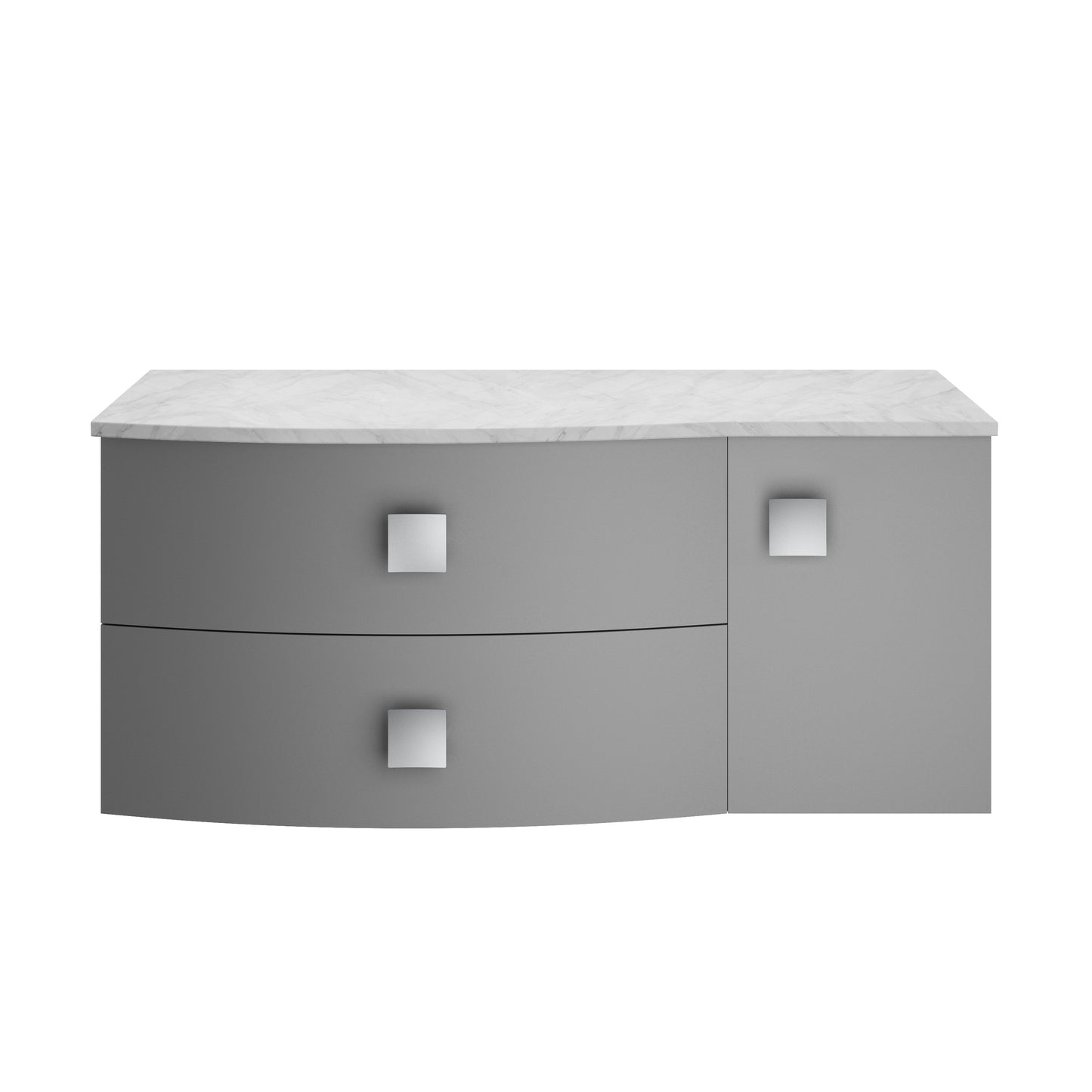 Hudson Reed Sarenna 1000mm Right Hand 2 Drawer 1 Door Wall Hung Vanity Unit With Grey Marble Top