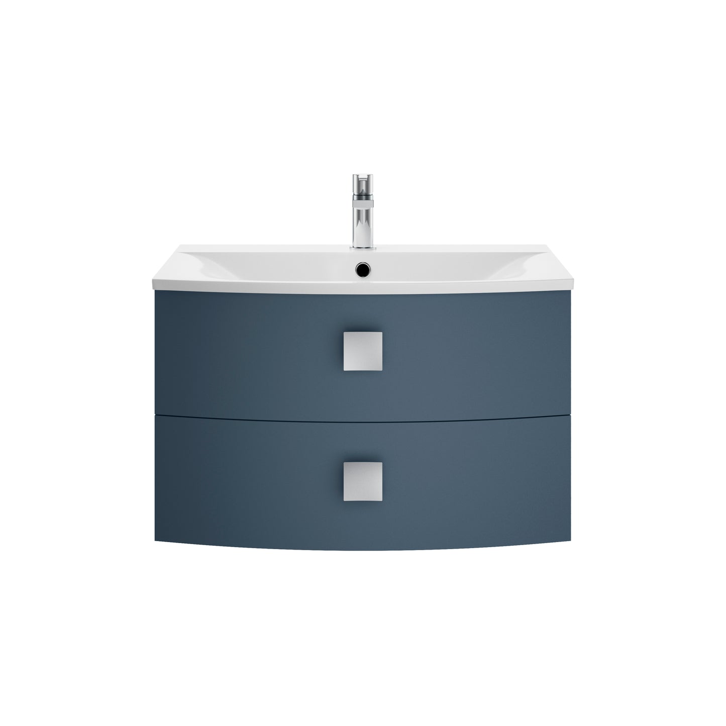 Hudson Reed Sarenna 700mm Mineral Blue Wall Hung 2 Drawer Vanity Unit With Polymarble Basin