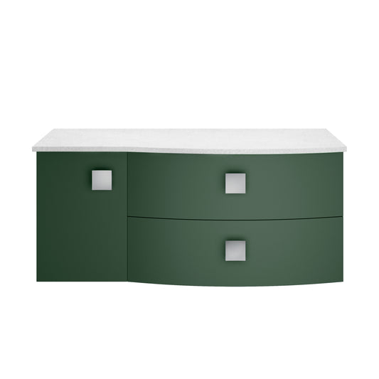 Hudson Reed Sarenna 1000mm Wall Hung Right Hand 2 Drawer 1 Door Vanity Unit With White Marble Top