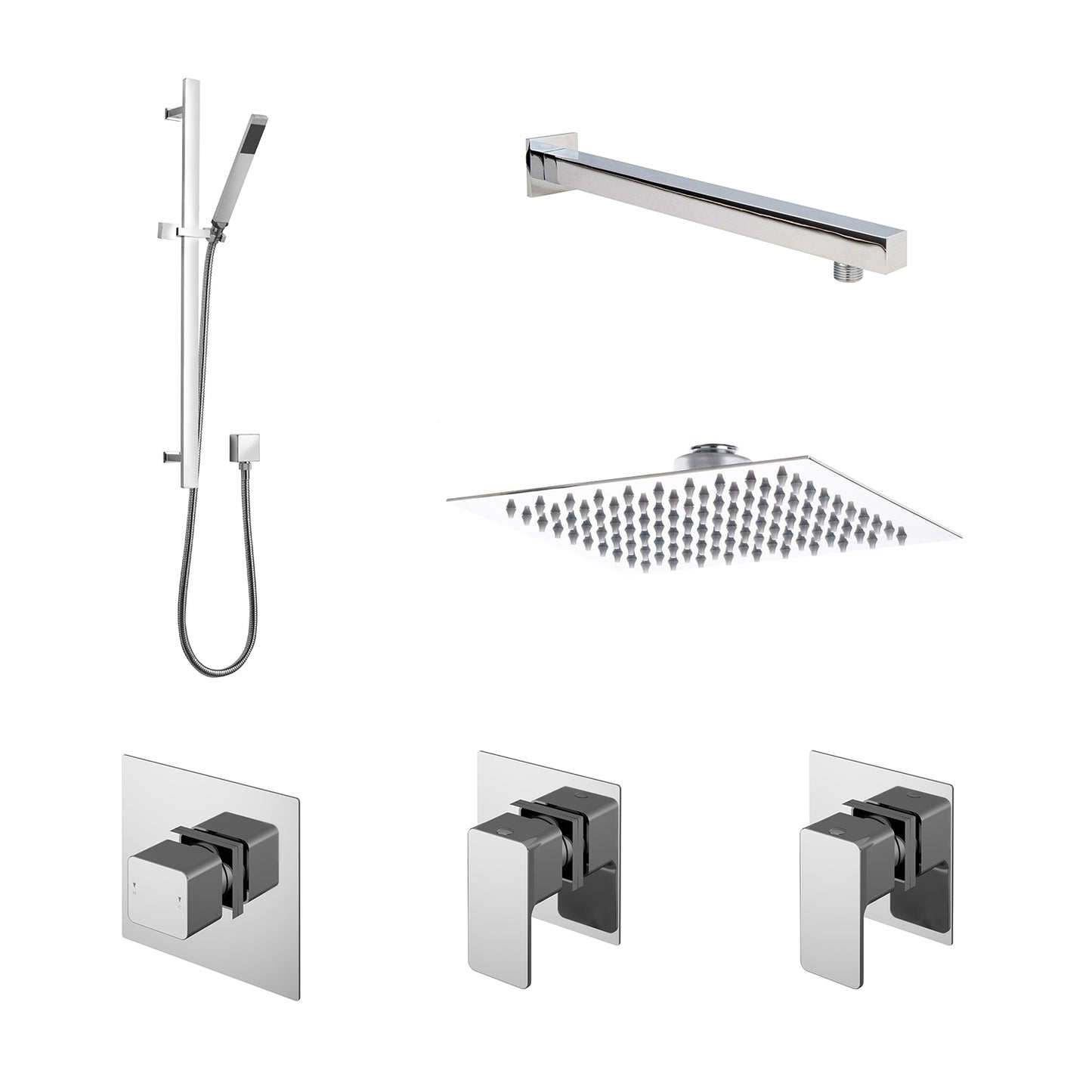 Nuie 2 Outlet Concealed Thermostatic Shower Valve with Diverter
