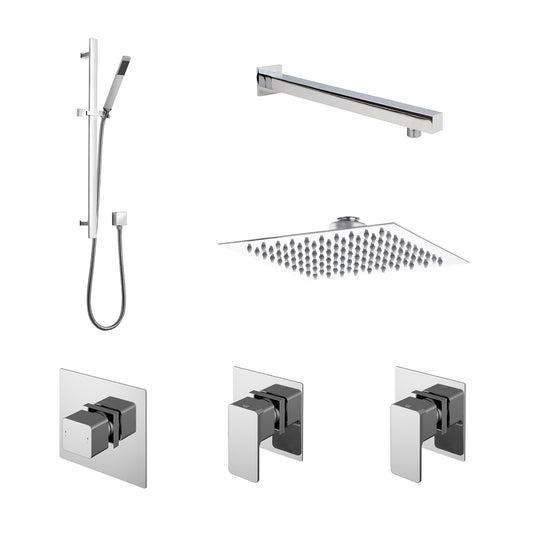 Nuie 2 Outlet Concealed Thermostatic Shower Valve with Diverter