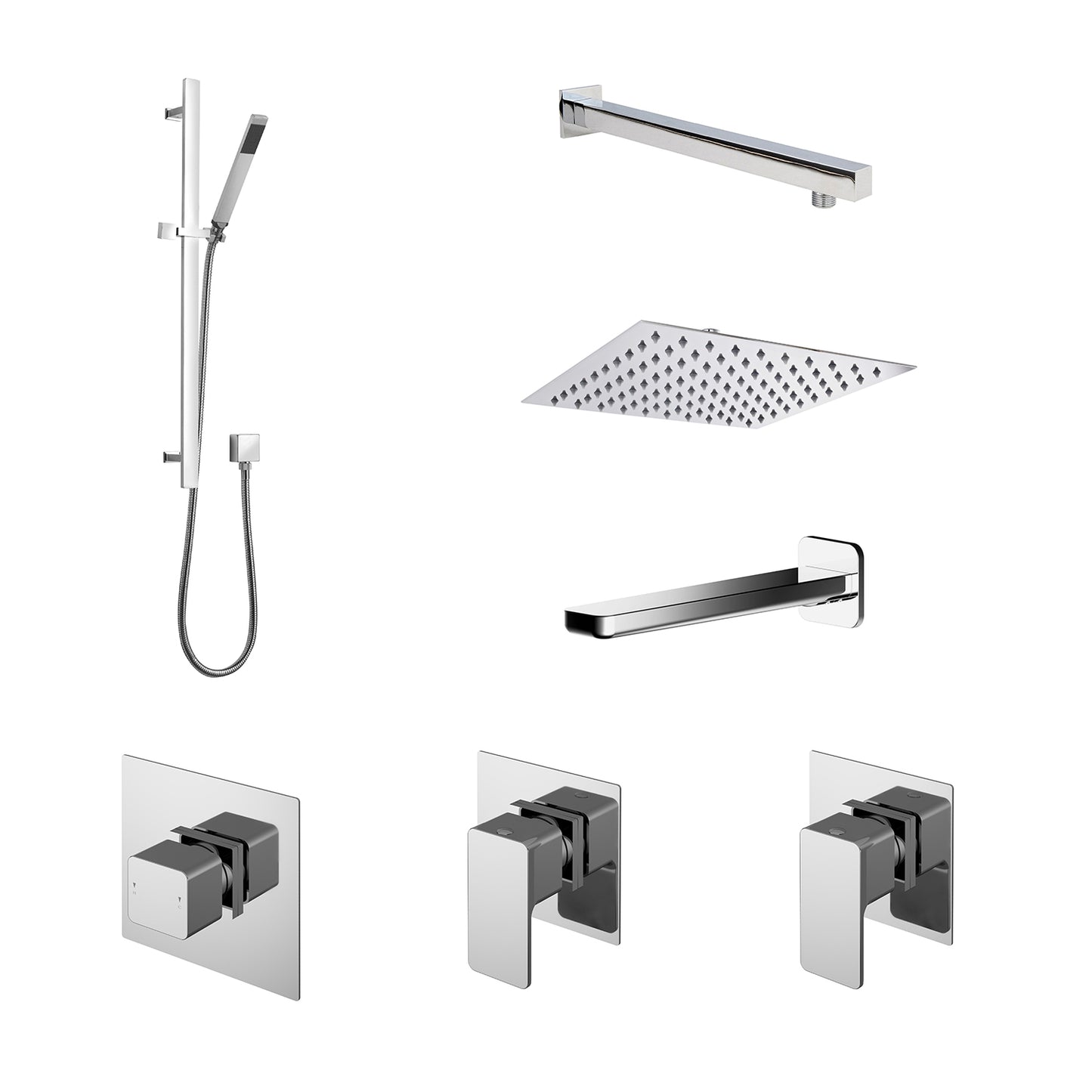 Nuie 3 Outlet Chrome Concealed Shower Valve