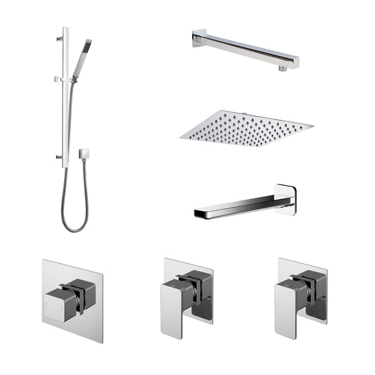 Nuie 3 Outlet Chrome Concealed Shower Valve