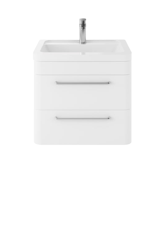 Hudson Reed Solar 600mm Wall Hung 2 Drawer Vanity Unit with Ceramic Basin
