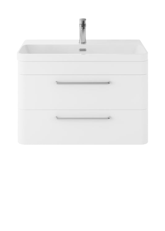Hudson Reed Solar 800mm Wall Hung 2 Drawer Vanity Unit With Ceramic Basin