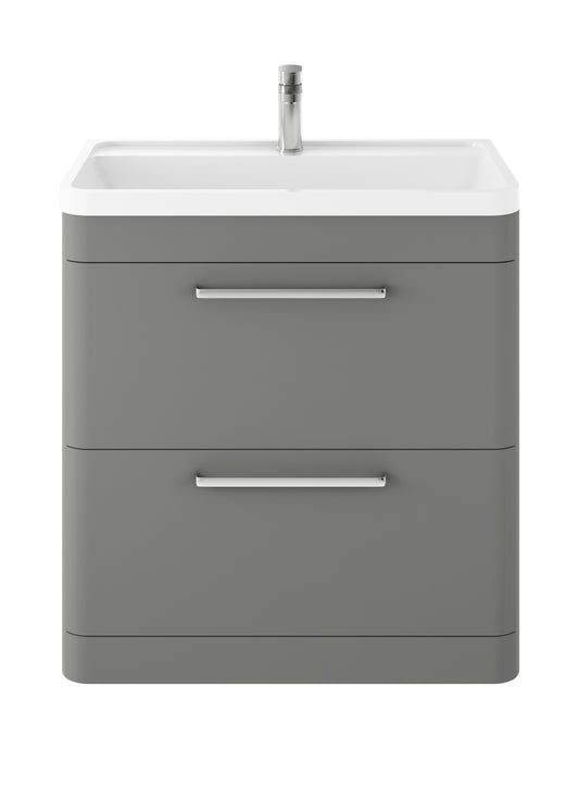 Hudson Reed Solar 800mm Floor Standing 2 Drawer Vanity Unit With Polymarble Basin