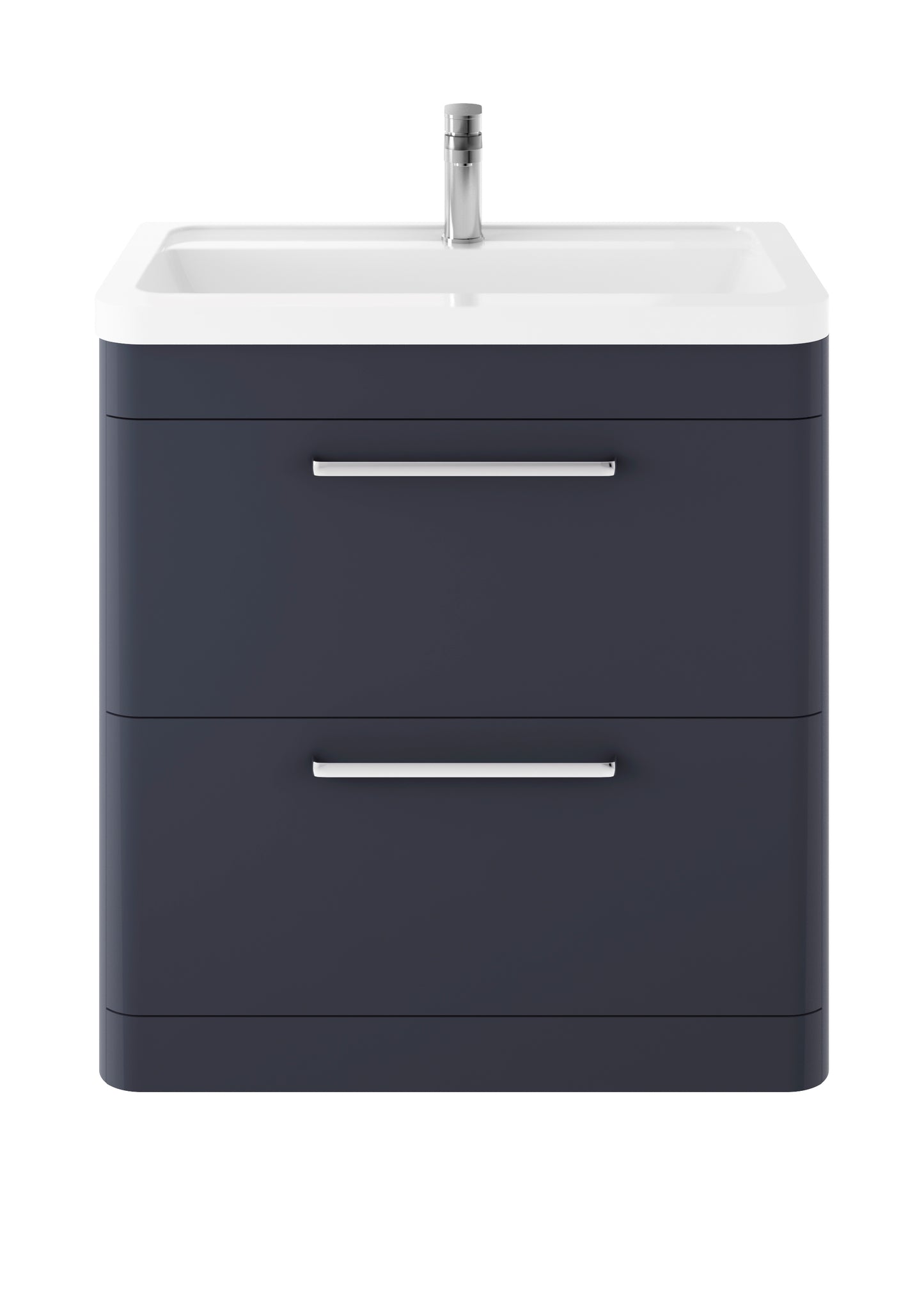 Hudson Reed Solar 800mm Indigo Blue Floor Standing 2 Drawer Vanity Unit With Ceramic Basin
