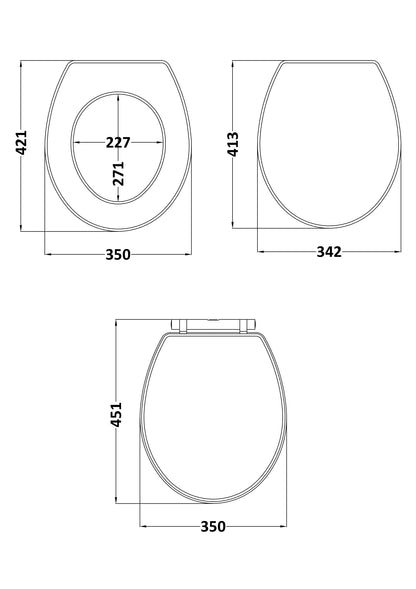 Henbury Soft Close Wooden Toilet Seat by Synergy